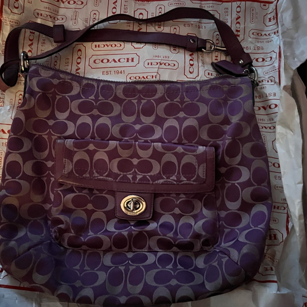 Purple coach bag